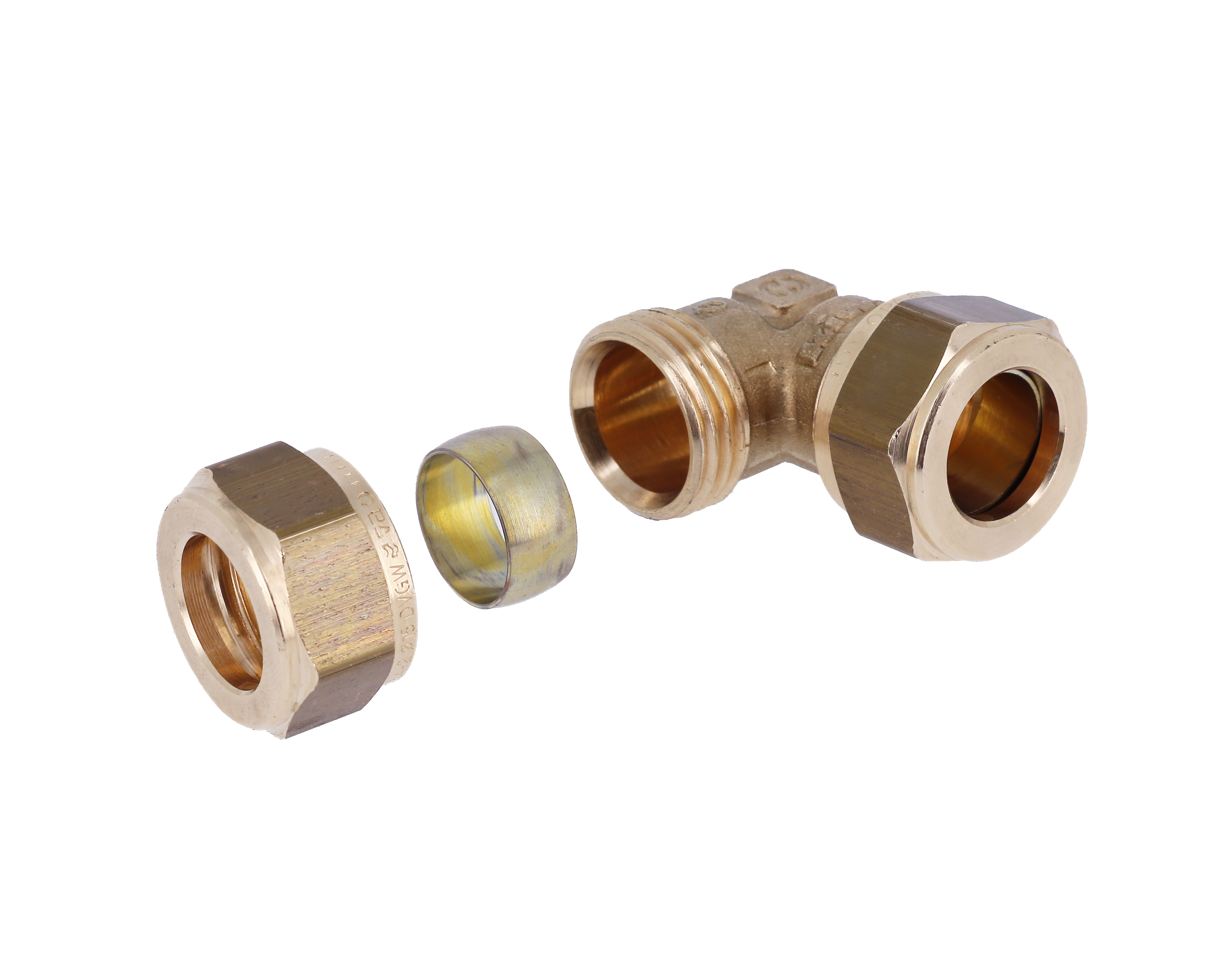 Compression fittings with brass olive