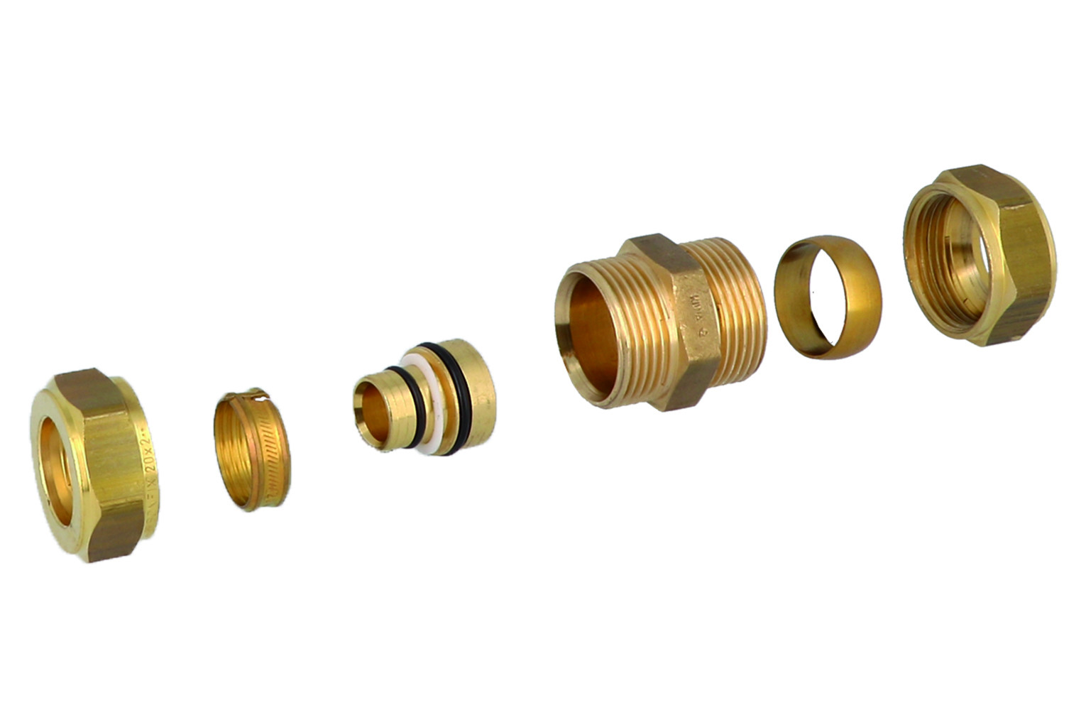 Compression fittings with brass olive